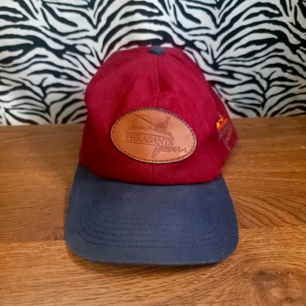 0725 Thrifted Burgundy Pheasants Forever Snapback Hat GWOSLOO.19